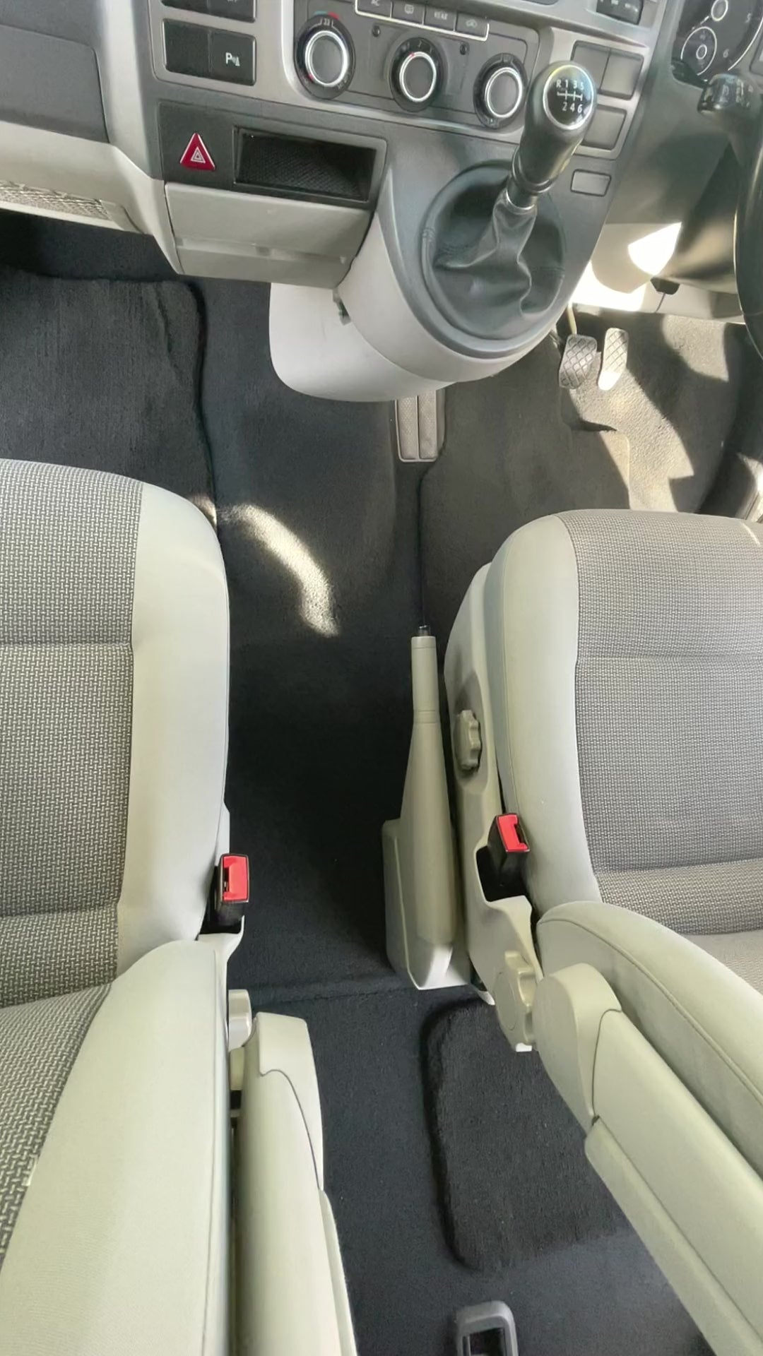 VW T5 Kombi cup holder tray fitted between the front seats